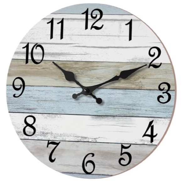 Rustic Wall Clock with Black Numbers 14 inches NIB - Picture 2 of 11